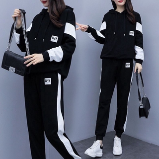 Bộ Đồ Thể Thao Dáng Rộng Có Mũ Trùm Cỡ Lớn Thời Trang Dành Cho Nữ