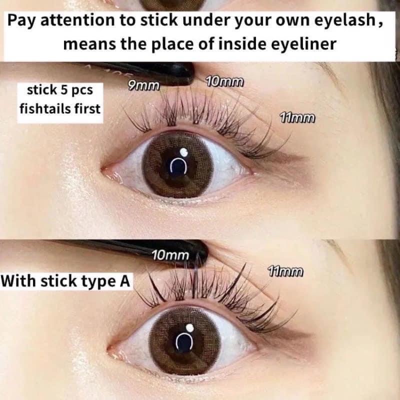 set mi giả tự nối 3 in 1 ( tặng kèm keo và nhíp )