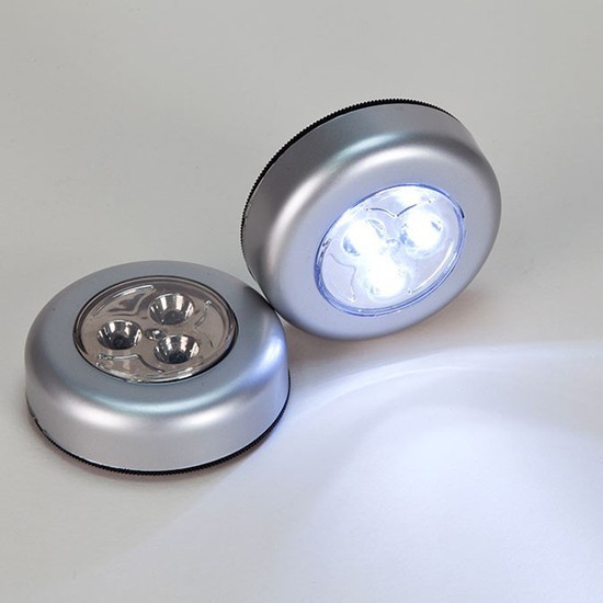 Đèn Led cảm ứng tròn 3 bóng dán tường siêu sáng/ Đèn led cảm ứng chạm chiếu sáng tủ quần áo, bếp, cầu thang