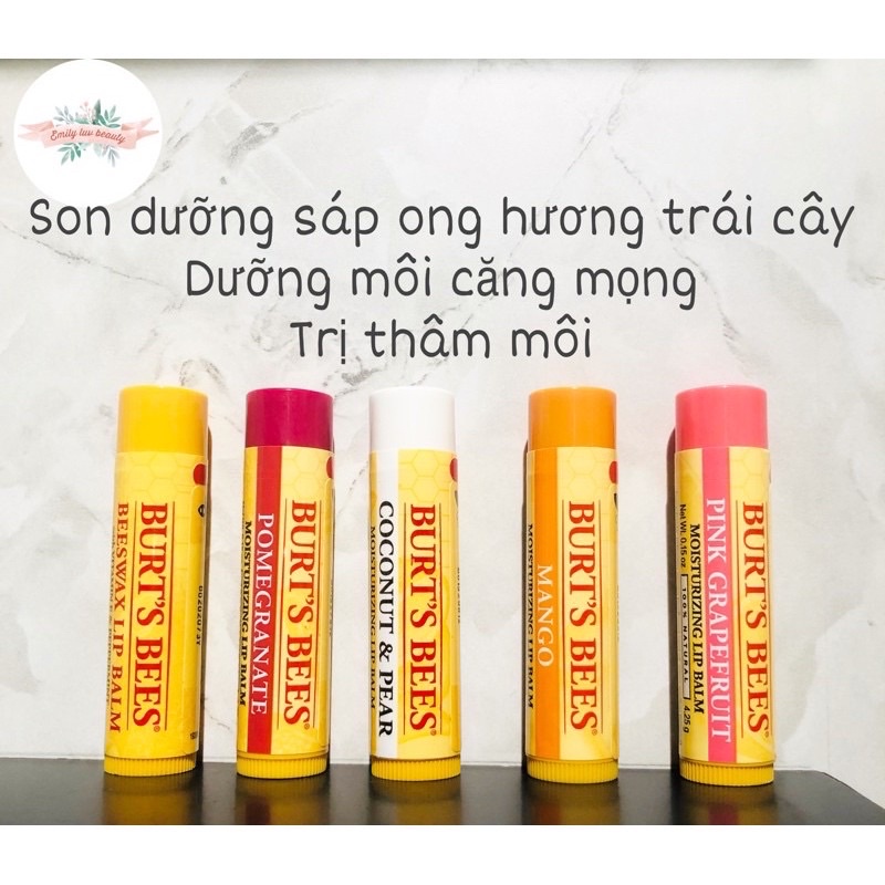 Son dưỡng Burt’s Bee Beeswax Lip Balm