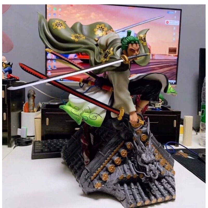 [RẺ  NHẤT SHOPEE] Mô hình One Piece Roronoa Zoro Wano  - Mô hình trang trí One Piece Figure Zoro Wano trên mái