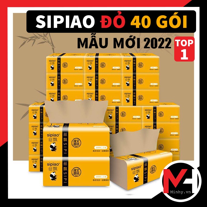 THÙNG 40 GÓI GIẤY ĂN GẤU TRÚC SIPIAO 6021 NỘI ĐỊA TRUNG - MÃ SIPIAO ĐỎ MỚI NHẤT 2022