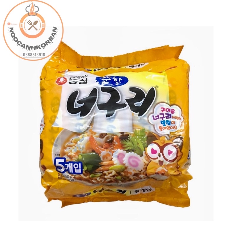 Mỳ Hải Sản Neuguri Cay nhẹ Hàn Quốc bịch 5 Gói*120gr