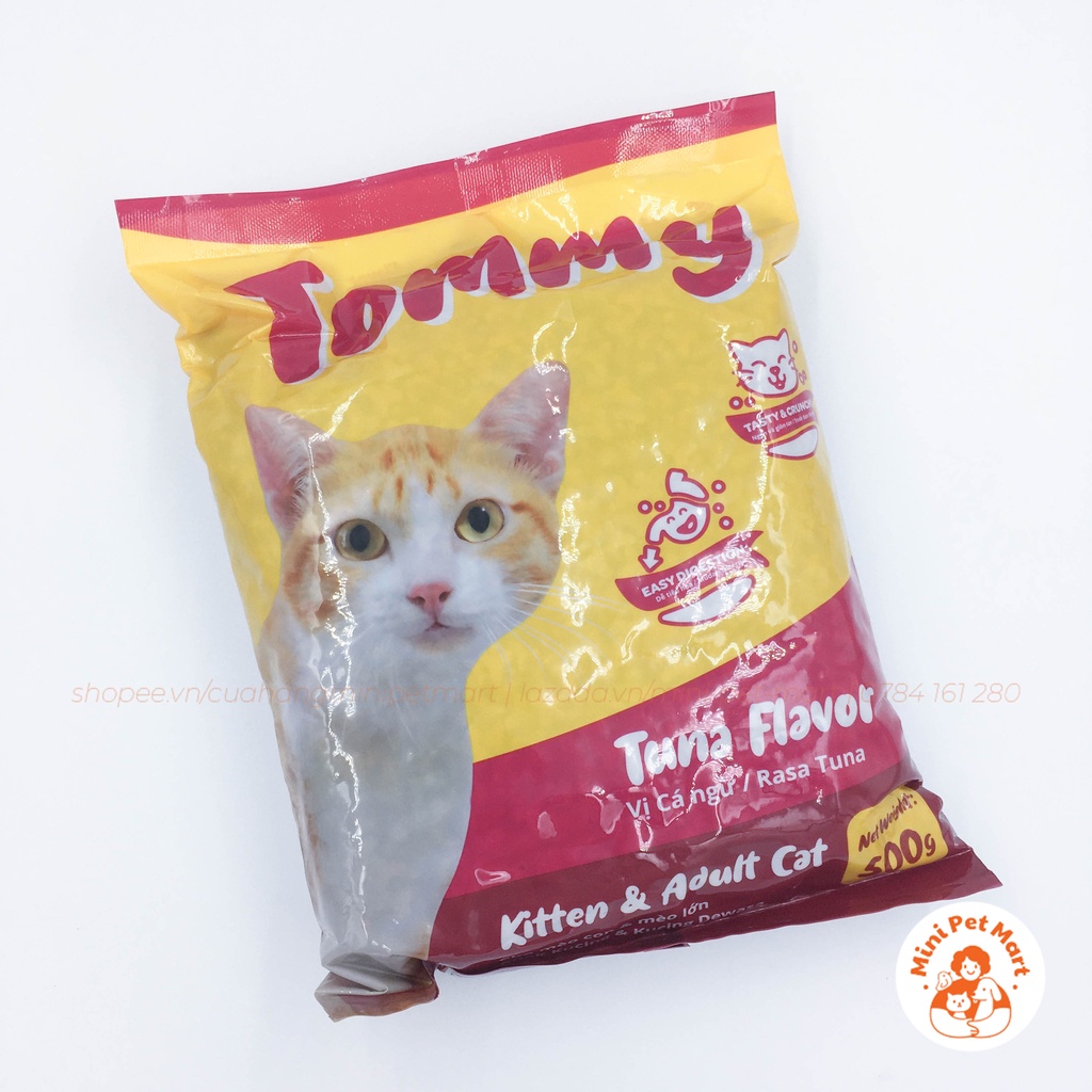 Thức ăn hạt cho mèo con và mèo trưởng thành TOMMY 500g - Vị cá ngừ