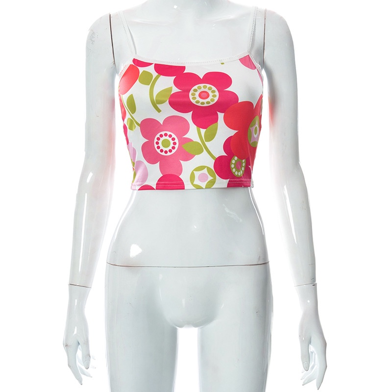 Áo Tank Top In Hoa Thời Trang Đường Phố Cá Tính Cho Nữ