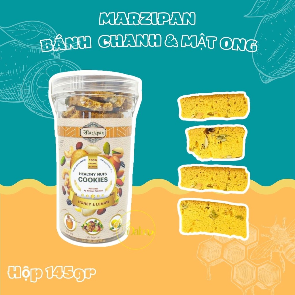 Bánh ăn kiêng Biscotti mứt chanh mật ong không đường 90g mix hạt dinh dưỡng hỗ trợ giảm kiểm soát cân nặng thể thao gym