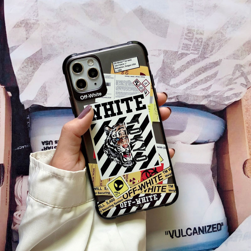 Speed Bump Pattern Label Off White Phone Case iPhone X XR 7 8 Plus XS MAX SE 2020 11 Cover Soft TPU fashion Casing iPhone 11 Pro Max 12 Pro Max 12 Mini