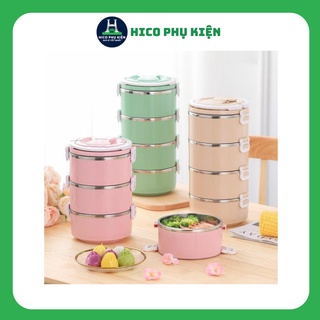 Hộp đựng cơm giữ nhiệt 4 tầng inox tiện lợi nhỏ gọn (màu ngẫu nhiên)