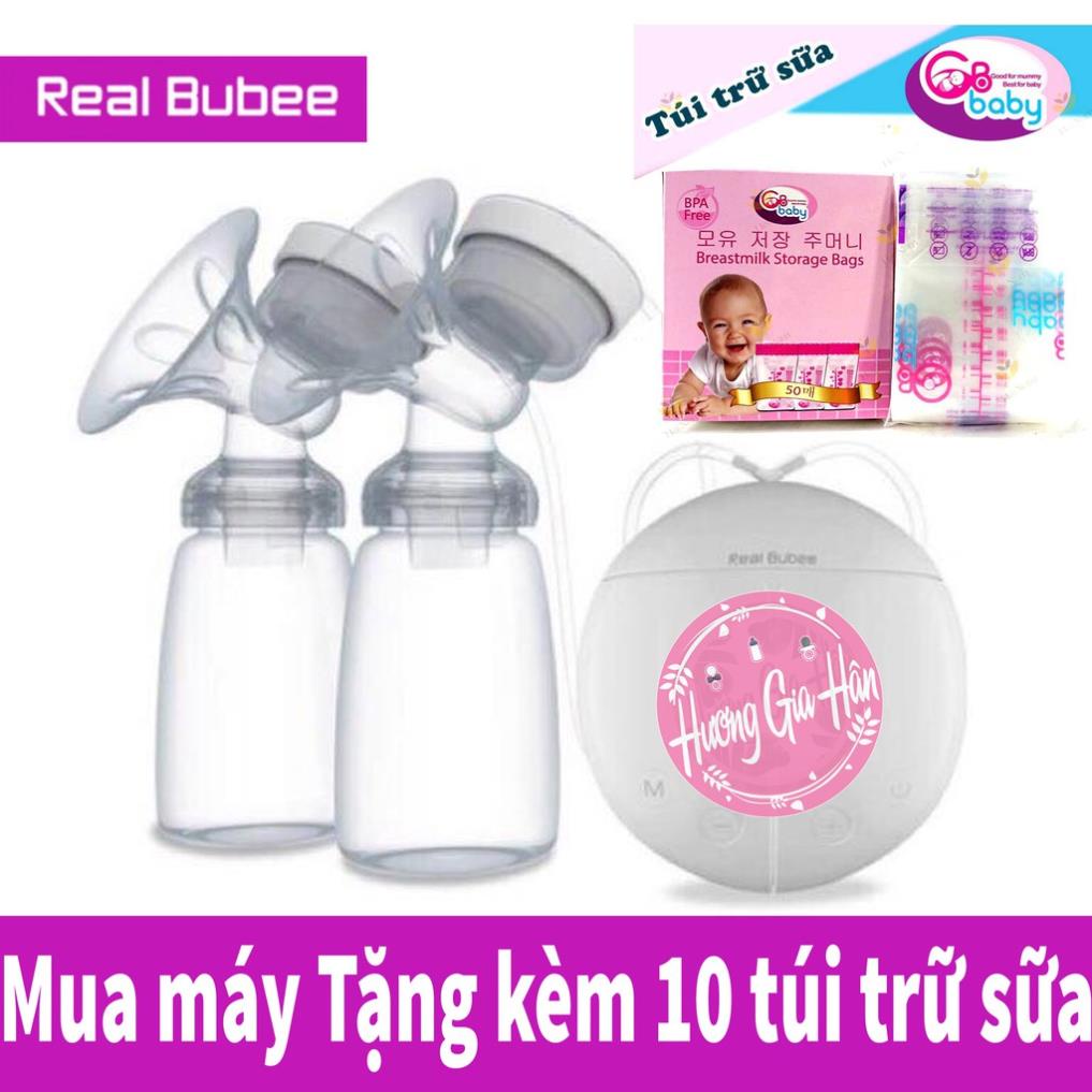 Máy Hút Sữa Điện Đôi Real Bubbe Tặng Kèm 10 Túi Trữ Sữa Gb Baby [THANH MAI SHOP]