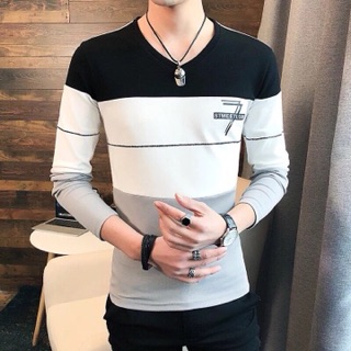 ÁO THUN NAM CỔ TIM DÀI TAY