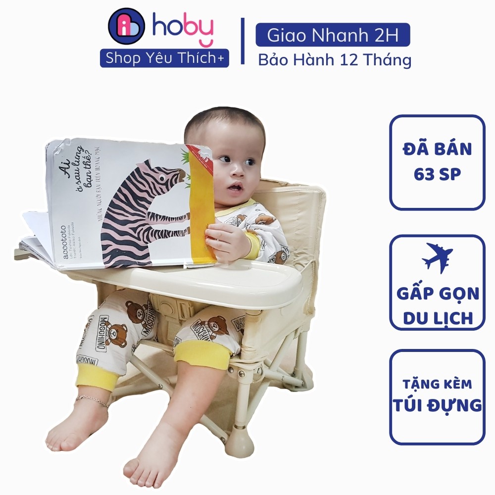 Ghế ăn dặm cho bé đa năng gấp gọn bản Hàn - Ghế ngồi tập ăn dặm cho trẻ từ 6 tháng, tiện lợi đi du lịch, cắm trại [HOBY]