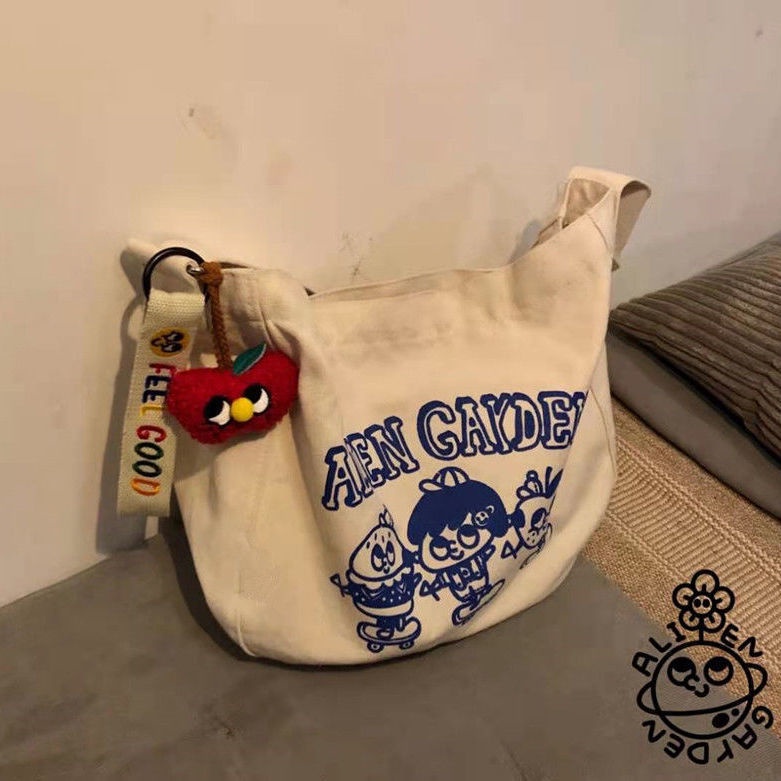 Túi Đeo Chéo Canvas Cỡ Lớn Dễ Phối Đồ Thời Trang Cho Nữ 2