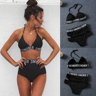 Bikini lưng cao hoạ tiết chữ