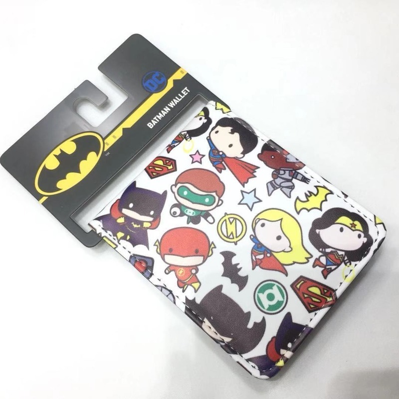 Q Version Comic DC Justice League Short Wallet Cute Batman Flash Superman Coin Purse