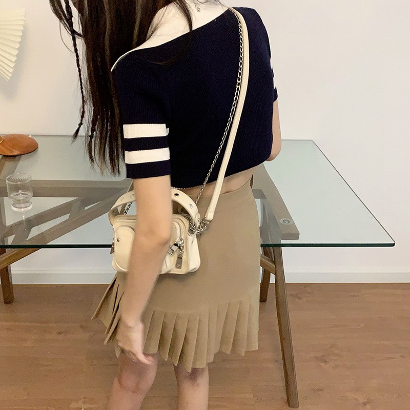 Chân Váy Chữ A Lưng Cao Phong Cách Hàn Quốc Cho Nữ