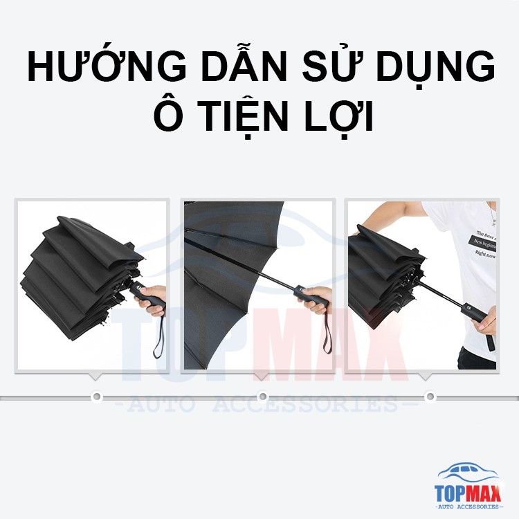 Ô Dù Che Mưa Đi Nắng Tự Động Xếp Gấp Gọn Chống UV Cao Cấp - 8 Nan