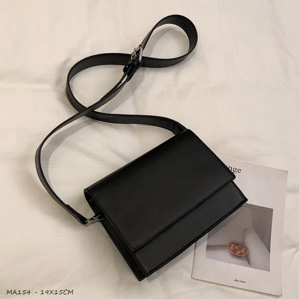FREESHIP 99K Túi xách da nữ trơn đeo chéo form đơn giản - MA154