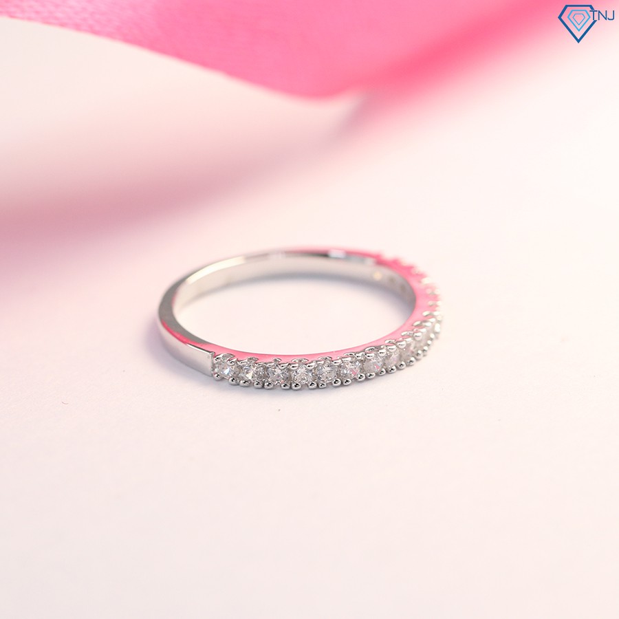 Nhẫn bạc nữ đẹp đính đá trắng tinh tế giá rẻ NN0185 Trang Sức TNJ