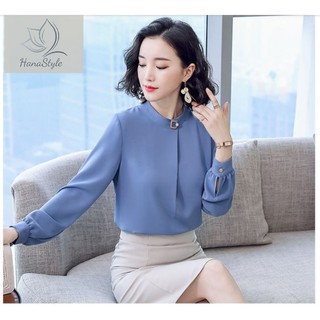 Áo kiểu đính nút hana hn007