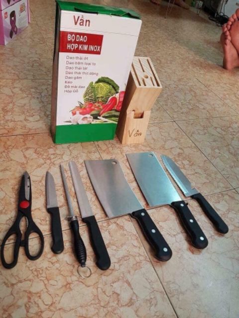 Set dao inox nhà bếp 8 chi tiết