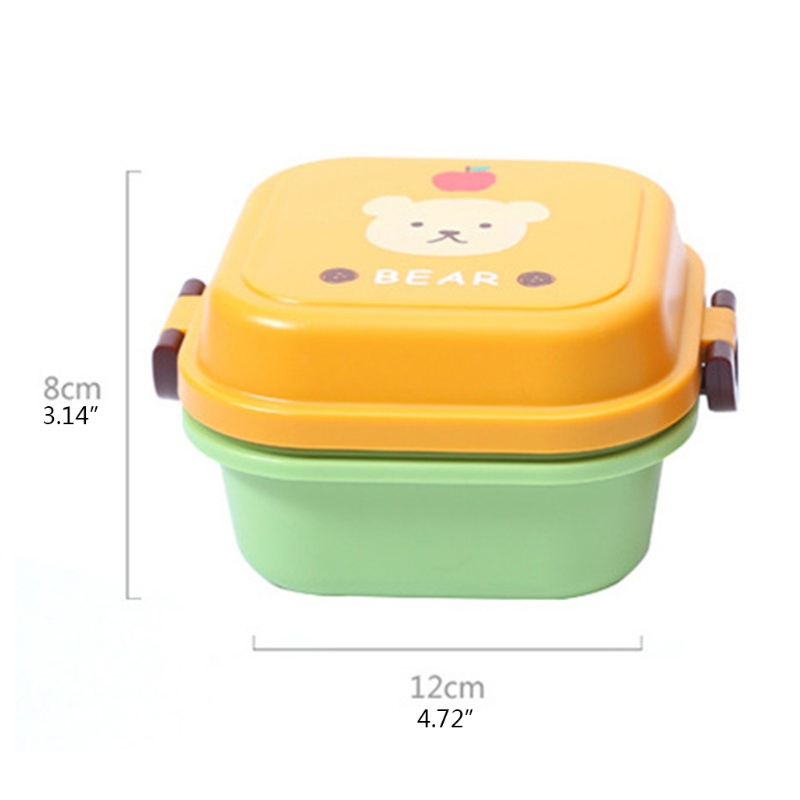 Hộp cơm 2 tầng kích thước nhỏ nhiều màu sắc dành cho trẻ em
