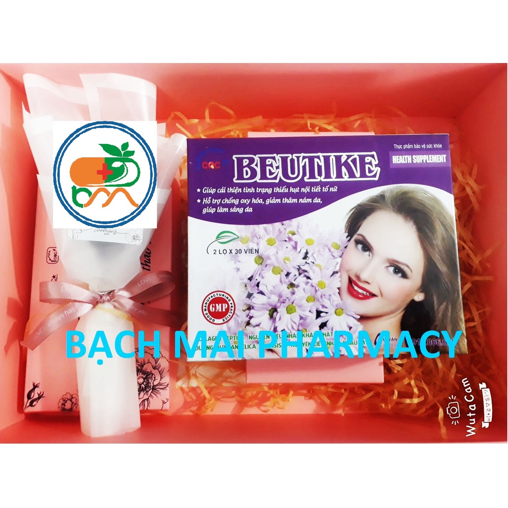 (CHÍNH HÃNG) Viên uống nội tiết tố nữ BEUTIKE Hộp 2 lọ x 30 viên. Hỗ trợ chống oxy hóa, giảm thâm nám, giúp làm đẹp da