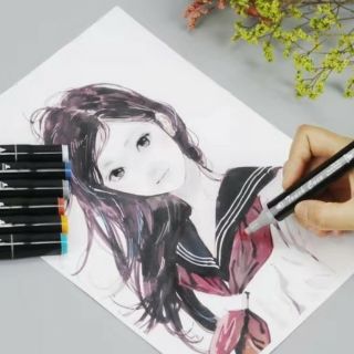 Bút Màu marker Touch Cool 48 Màu túi Vải 48 cho bé