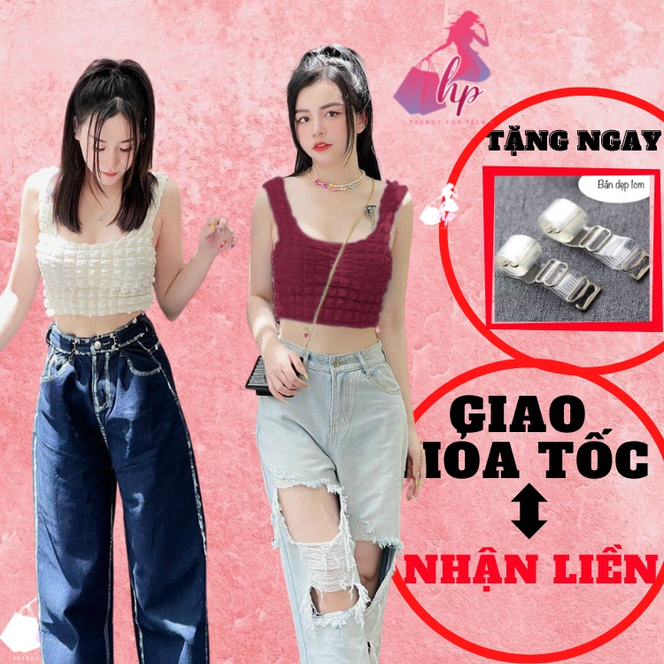 Áo croptop 2 dây bản to, áo nữ body cổ U vải xốp nhẹ màu đen kiểu dáng hàn quốc A187