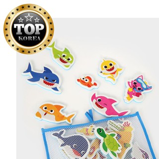 ★pink fong★ Shark family bath sticker / Miếng dán bồn tắm hình cá mập hồng / TOPKOREA