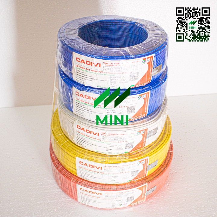 [1 Mét] Dây điện CADIVI dây đôi, bọc nhựa PVC cách điện, ruột đồng (Ruột cấp 5)