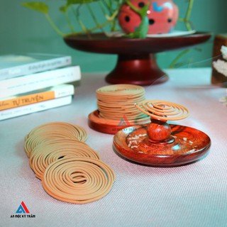 Đồ đốt trầm - khay đốt trầm hương bằng gỗ hương cao cấp đốt trầm hương không tâm/ trầm hương vòng