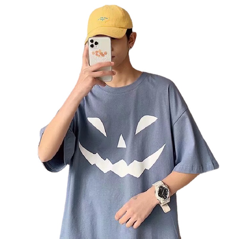 Áo Thun Tay Ngắn Dáng Rộng Cỡ Lớn In Hoạt Hình Kiểu Hip-Hop Đường Phố Nhật Bản Cá Tính Cho Nam