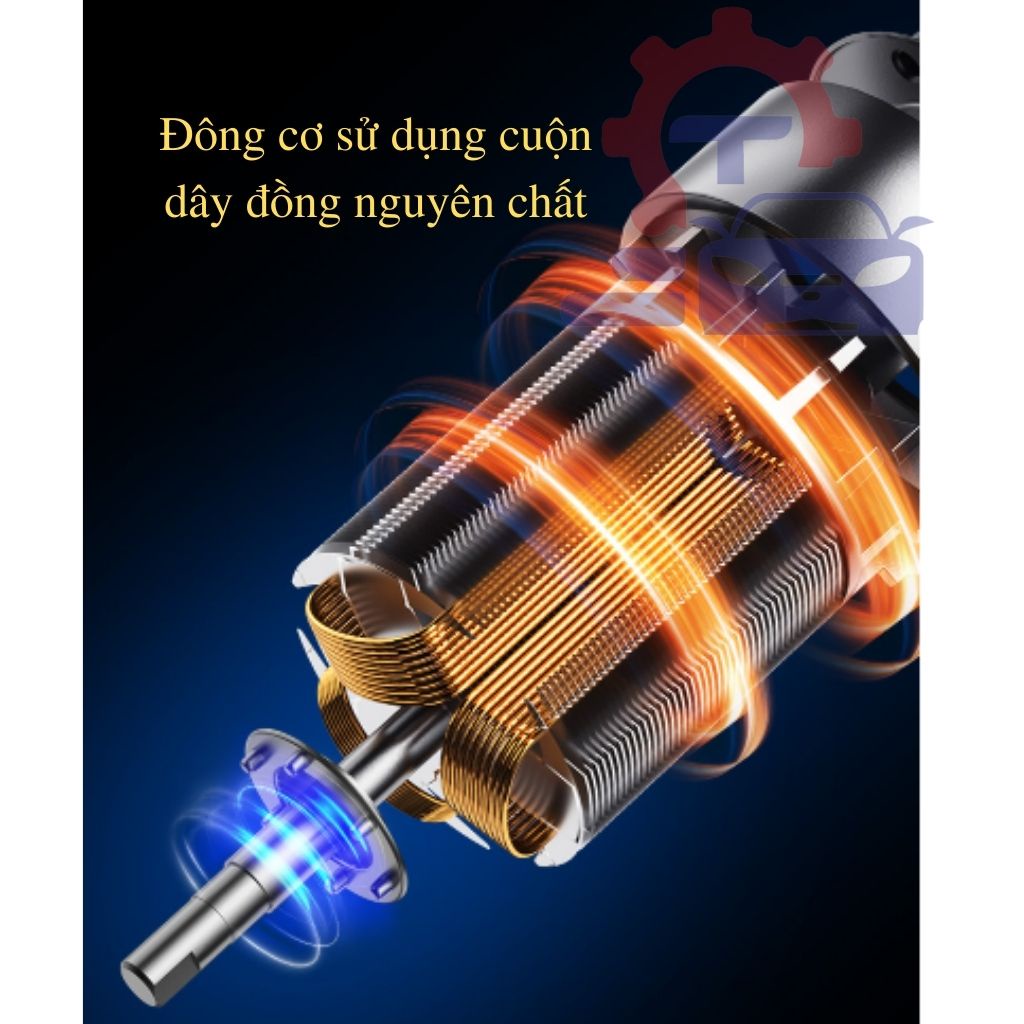 Bơm lốp ô tô xe máy tự ngắt, bơm lốp ô tô xe hơi AIKESI có đèn pin siêu sáng