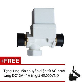 Van điện từ 2 ngỏ vào KHAN ren 21mm + kèm nguồn 12V, 1A (thường đóng)