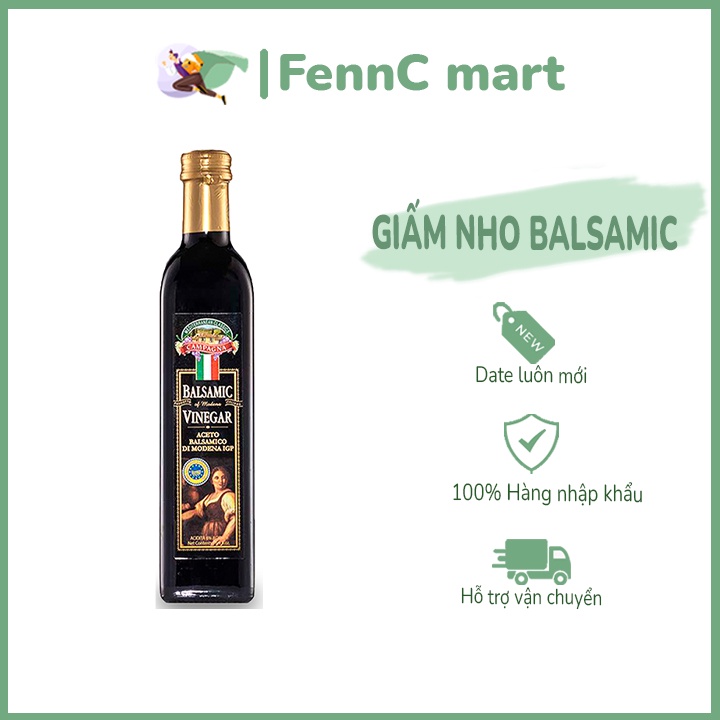 Dấm Nho gia vị nấu ăn tẩm ướp Balsamic Campagna 500ml FENNC