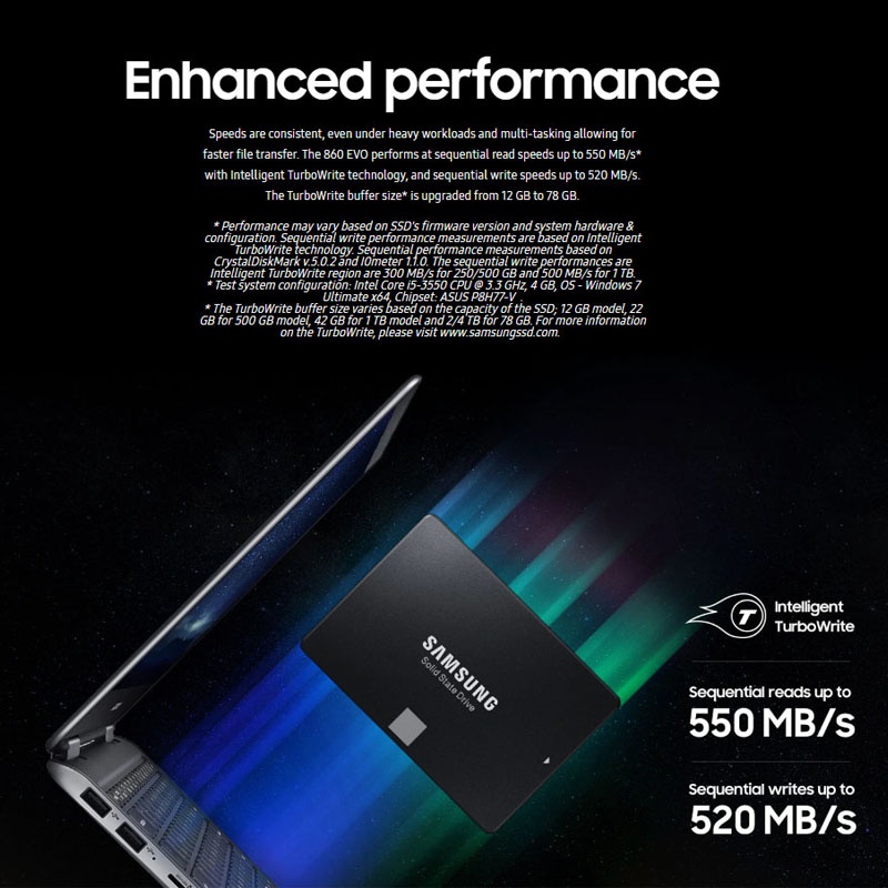 Ổ Đĩa Cứng Bên Trong SATA3 2.5 Inch Cho Máy Tính Laptop Samsung 860 EVO SSD 250GB 500GB 1TB