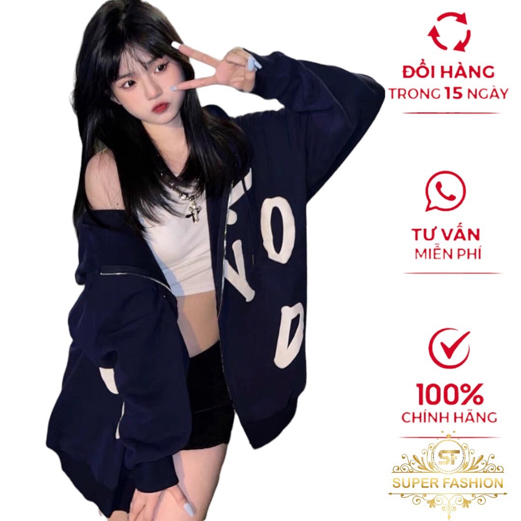 Áo Khoác Nữ CadiganNút Cài In Chữ Cái Form Rộng Mặc Đẹp Dáng Xinh Phong Cách SUPER FASHION