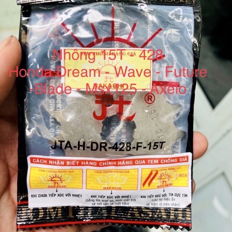 Honda Dream Wave Future Nhông 13T 14T 15T - Dĩa 36T 40T Chuẩn 428 Mặt Trời JOMTHAI ASAHI Chính Hãng Made in Thailand