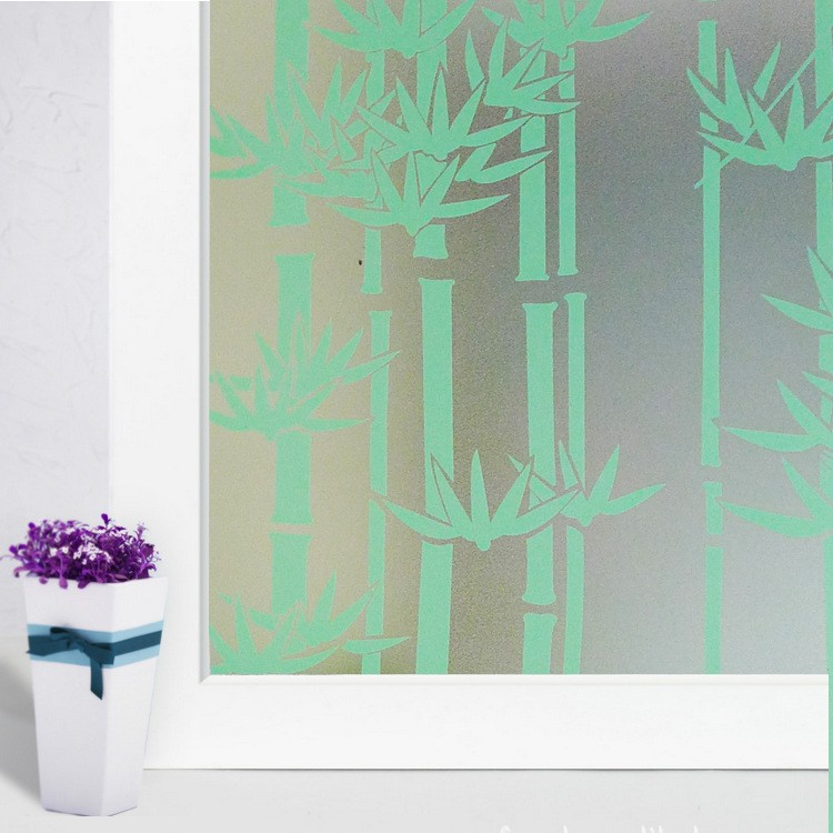 Decal giấy dán kính trúc xanh khổ rộng 0.45m