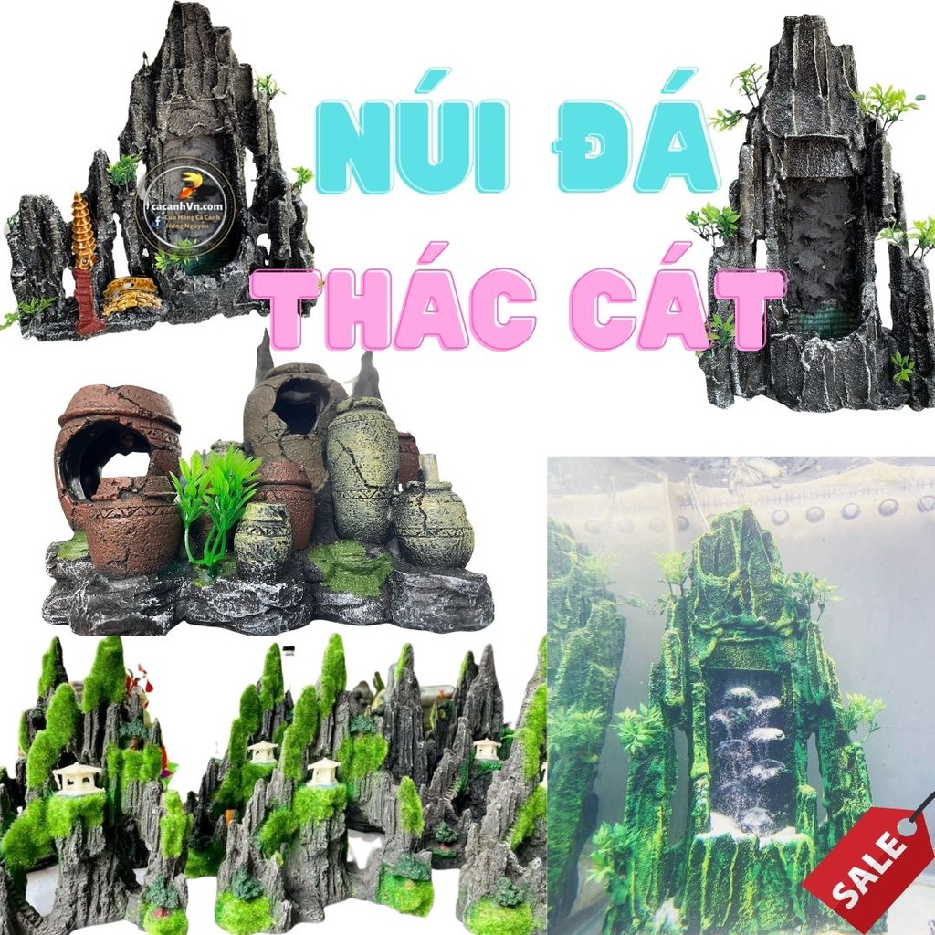 Núi đá | Thác Cát | Hòn non bộ trang trí hồ cá bể cá