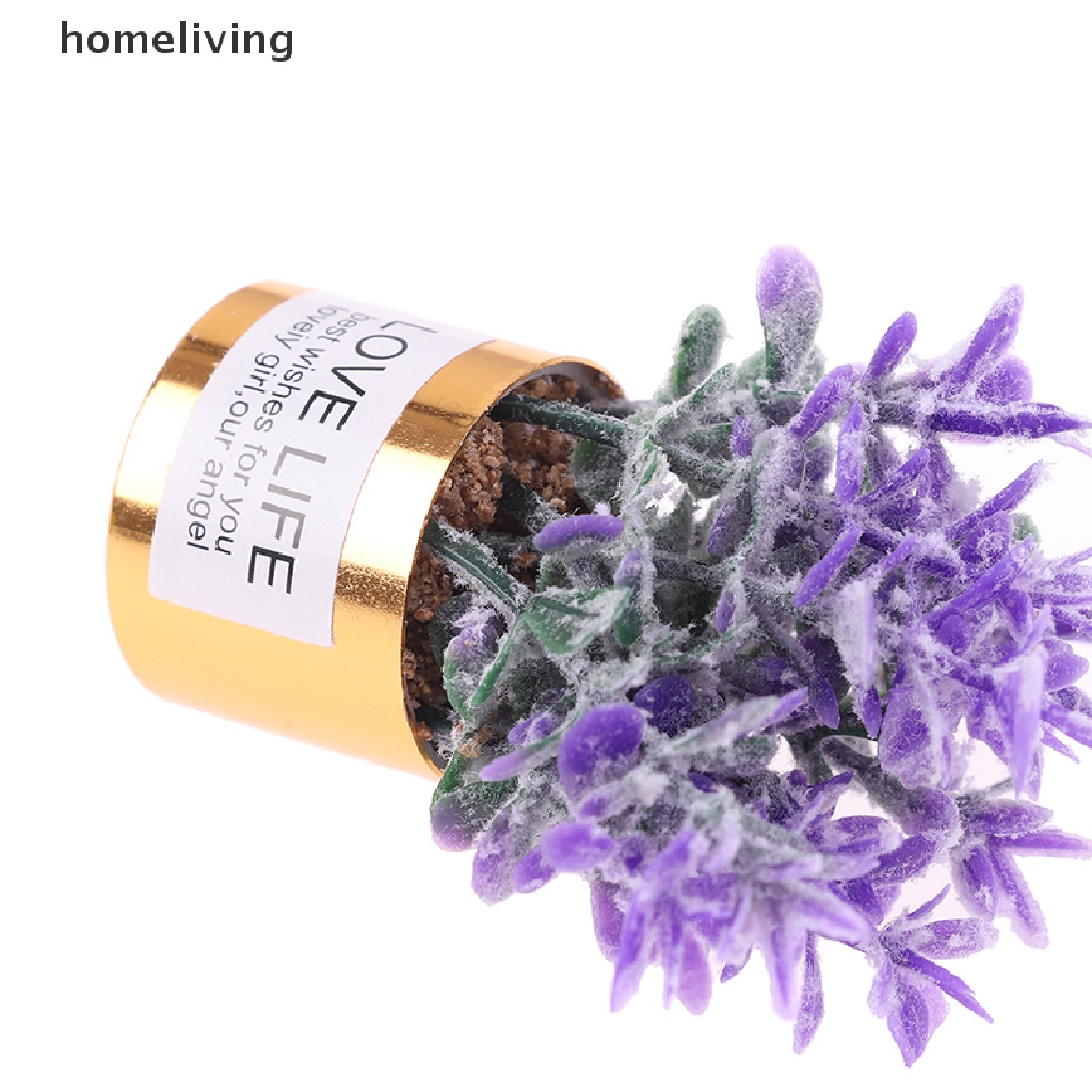 1 Chậu Cây Hoa Oải Hương Mini Bằng Sắt Tỉ Lệ 1: 12 Trang Trí Nhà Búp Bê