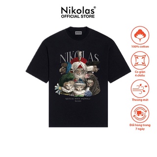 Áo thun unisex nikolas 100% cotton royal cat - nikolas 2022