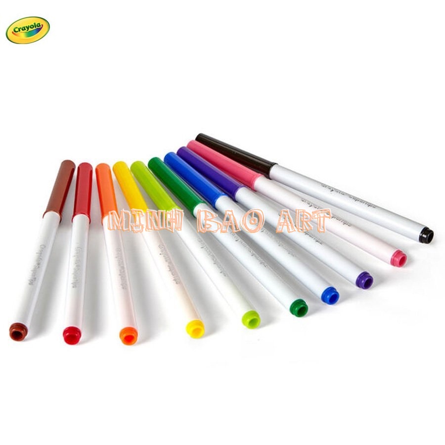 BỘ BÚT LÔNG CRAYOLA SUPERTIPS 100 MÀU (BÚT LÔNG NÉT MẢNH - NÉT ĐẬM, CÓ THỂ RỬA ĐƯỢC)