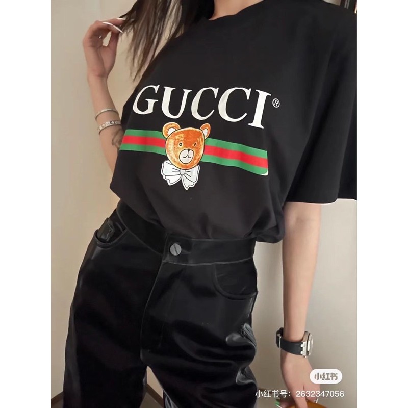 Áo thun nữ Gucci GC cao cấp hình gấu kai mẫu mới nhất 2021