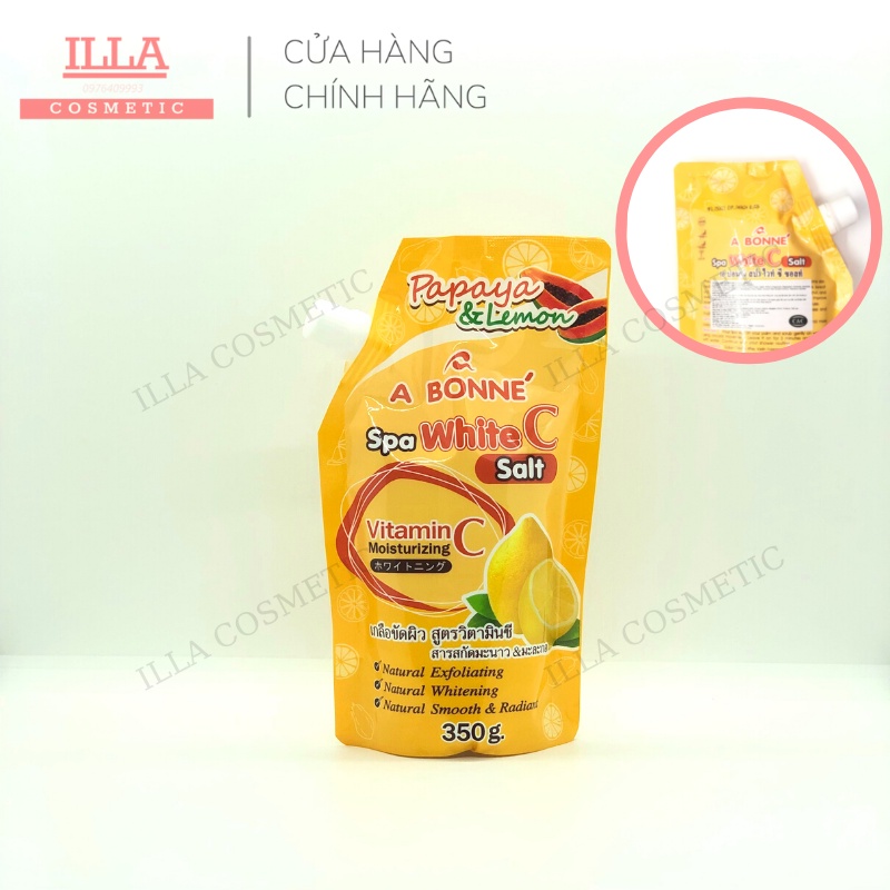 Muối Tắm Bò Thái Lan Muối Tắm Sữa Bò Tẩy Tế Bào Chết A Bonne Spa Muối Vitamin C, Vitamin E, Sữa Chua, Măng Cụt Túi 350gr