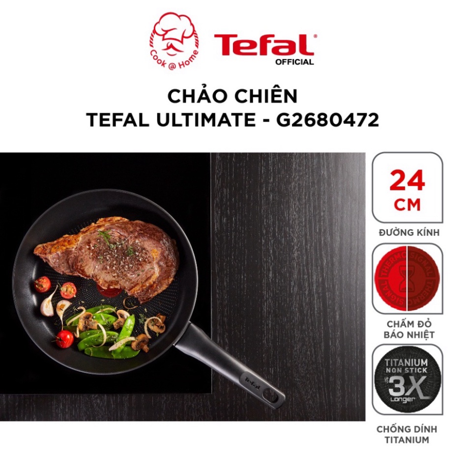 Chảo chiên Tefal Ultimate size 20, 24, 26, 28 cm G2680272/G2680472/G2680572/G2680622