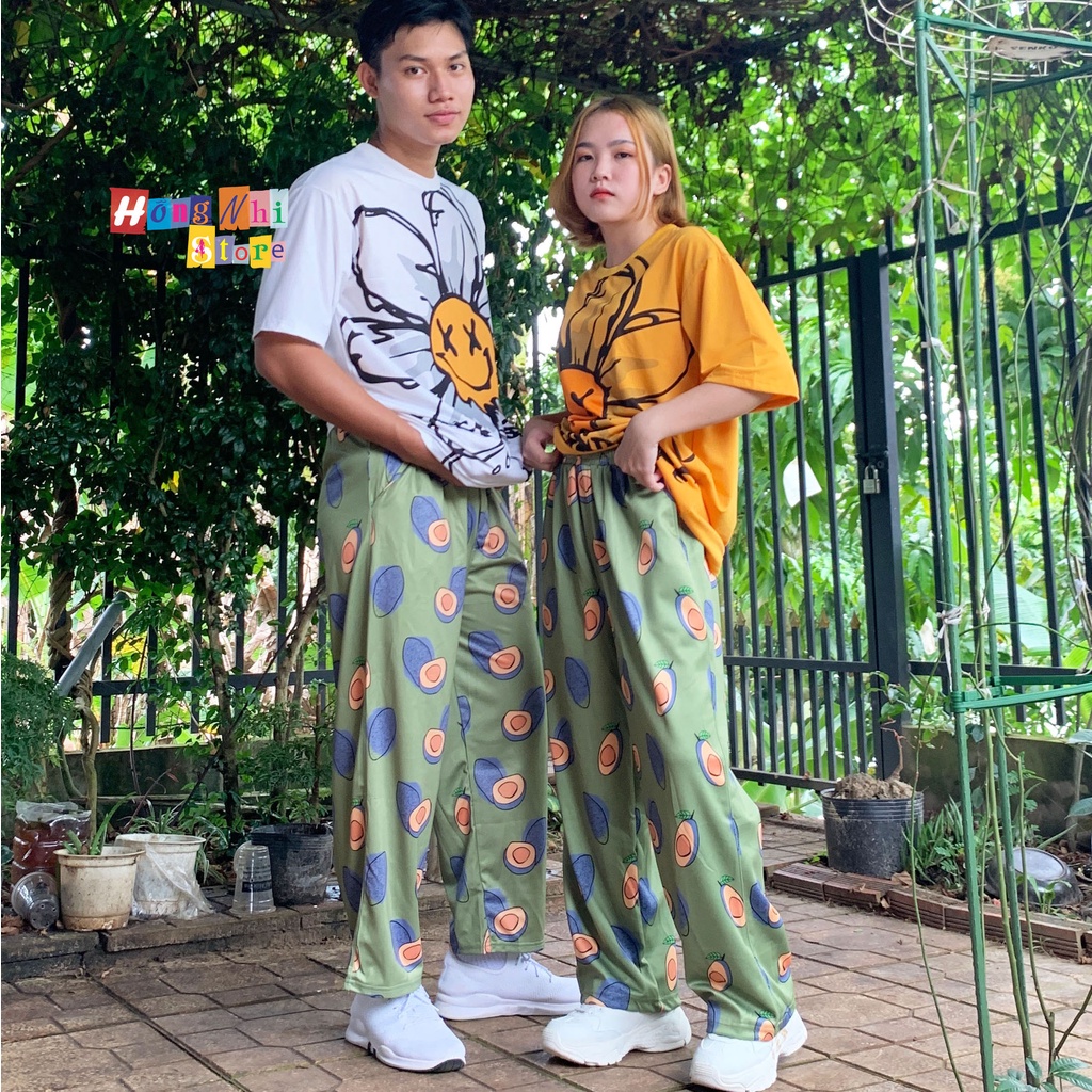 Quần Hoạt Hình Dài Ống Rộng Trái Bơ Cartoon Pant Oversize Ulzzang Unisex - MM