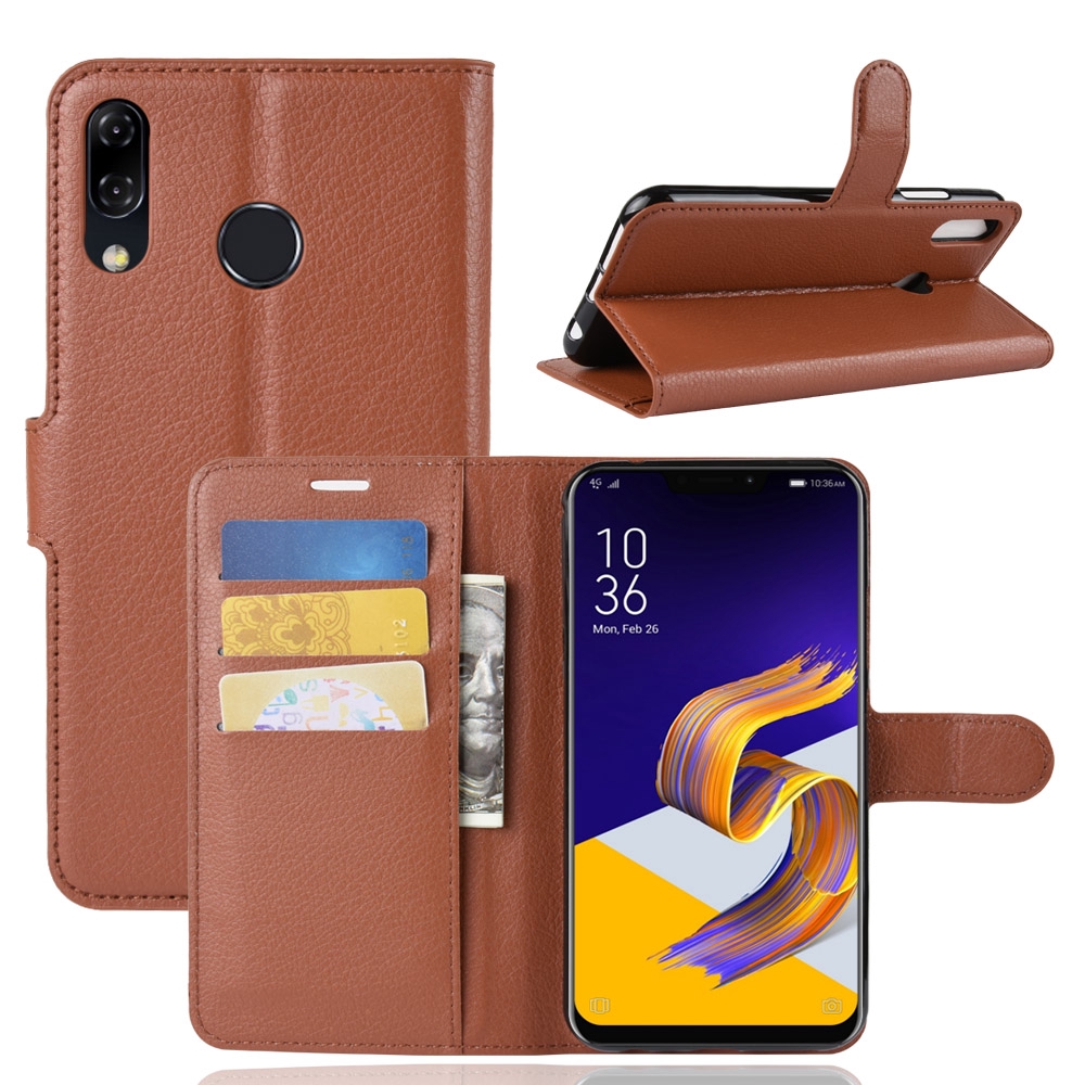 Bao da điện thoại màu trơn có ngăn đựng thẻ tiện dụng cho Asus Zenfone 5 ze620kl | BigBuy360 - bigbuy360.vn