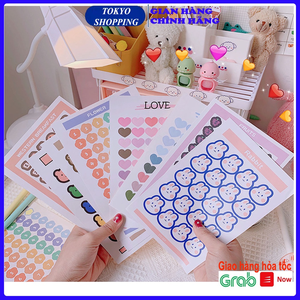 Sticker thỏ, gấu, cừu cho bé