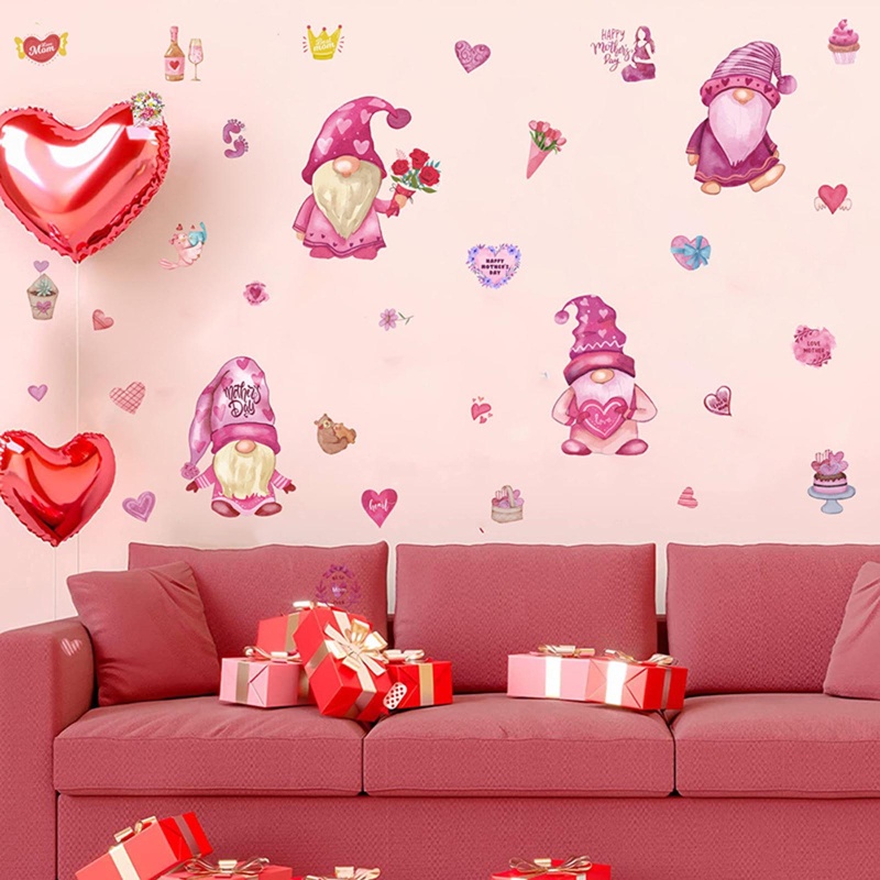 Nhãn Dán Trang Trí Cửa Kính Tự Dính Chống Nước In Chữ Mother 'S Day Gnome